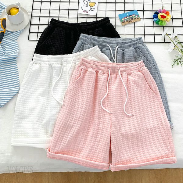 

shorts streetwear womens high waist short harajuku summer black wide leg cargo women's shorts female solid trousers, White;black