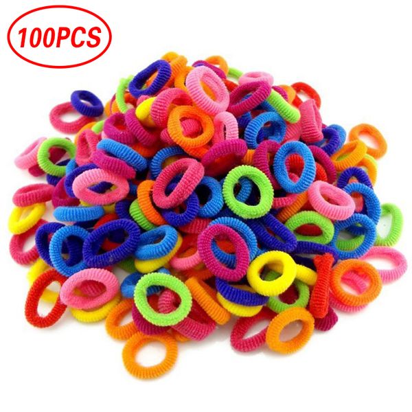

3Pieces/Lot100pcs Candy Colorful Elastic Hair Band Hair Ring Free Elasticity Without Damage Fixed Strap Rope Loop With Ponytail