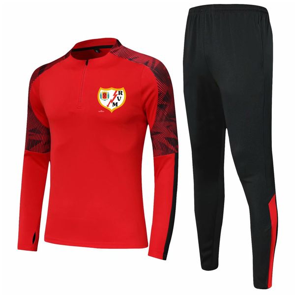 Rayo vallecano crianças tamanho 4xs a 2xl conjuntos de treino de lazer dos homens ternos esportivos ao ar livre kits casa jaquetas calça terno esportivo