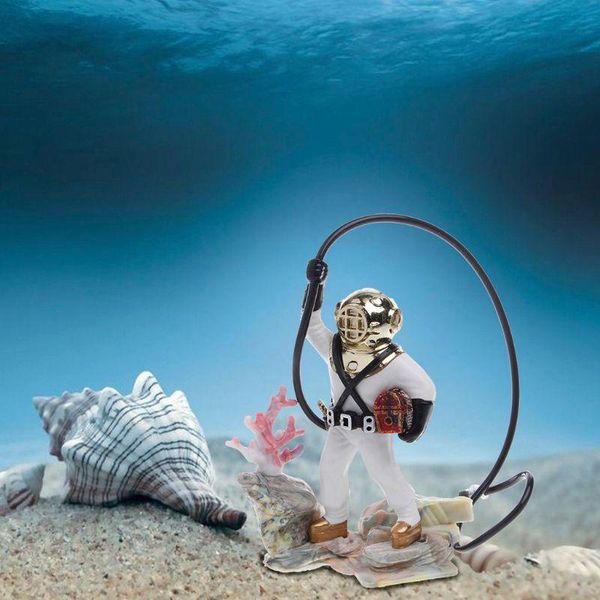 

aquarium fish tank sea treasure diver air action ornament decoration resin gift underwater decorations for home garden
