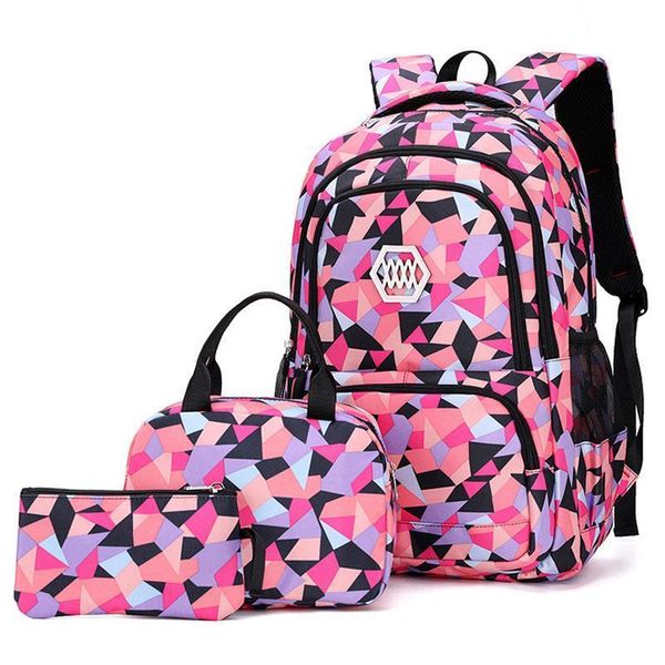 

3 set school children bag backpack for teenage girl boy printed waterproof schoolbag orthopedic backpacks kids book