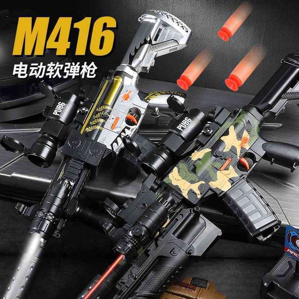 

children's m416 assault soft bullet simulation toy electric continuous submachine gun rifle chicken eating equipment