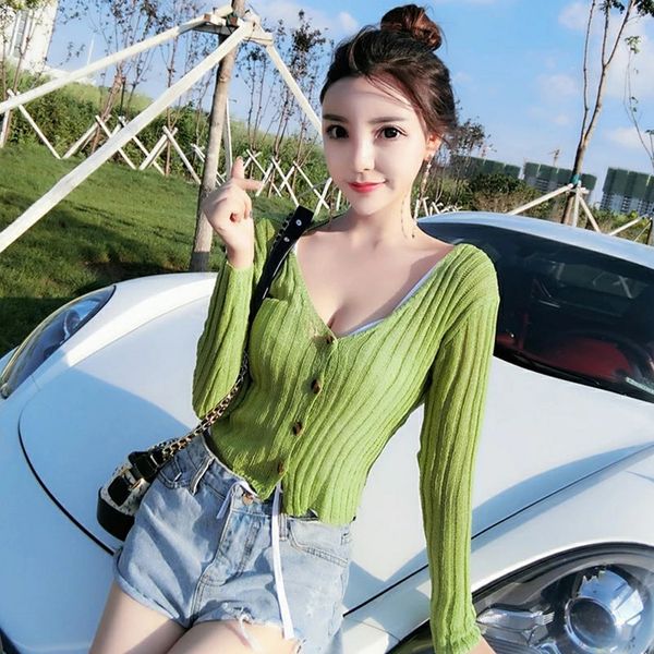 

a summer knitting ice silk sun proof cardigan with suspender skirt, White
