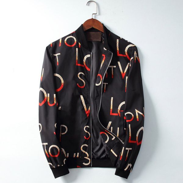 

casual mens digners et windbreaker long sve men ets hoodie clothing zipper with animal letter pattern plus size cloth m-xxxl, Black;brown