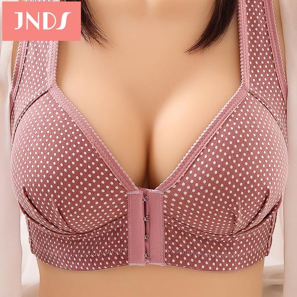 

bras push up bra front closure solid color brassiere wireless bralette breast seamless for women underwear plus size 36-46, Red;black