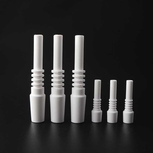 10mm 14mm Ceramic Nail Smoking Tip Food Grade maschio Mini punte di ricambio per NC Kit Glass Water Bong Dab Rigs Pipes