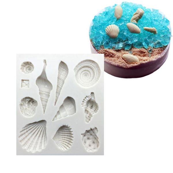 

baking moulds conch shape fondant cake silicone decorating tools100% -grade molds
