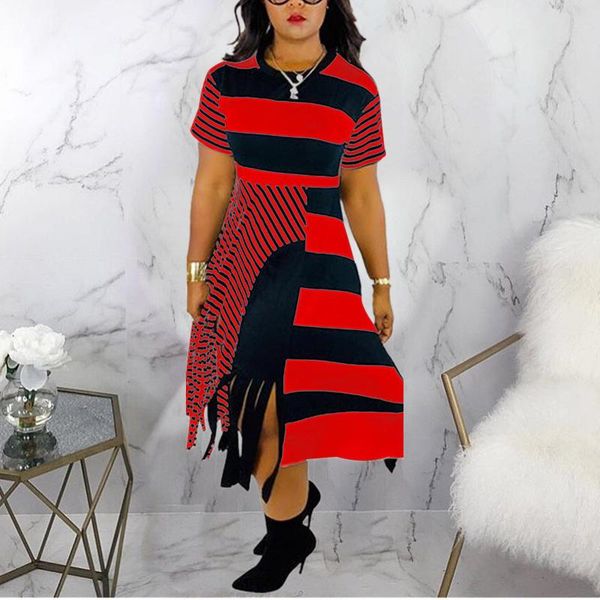 

casual dresses vintage dress for women tassel patchwork short sleeve round neck mid calf elegant causal daily wear fashion robe midi, Black;gray