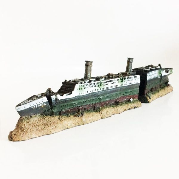 

decorations titanic lost wrecked boat ship aquarium decoration ornament