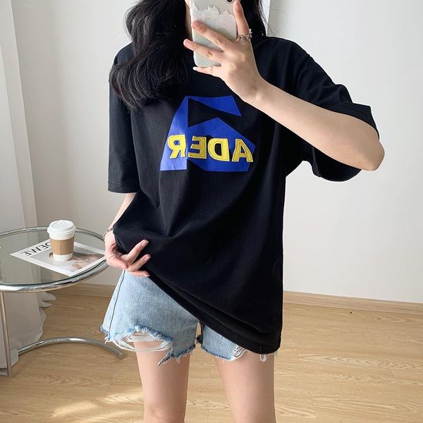 

women's t-shirt 2021 adererror ader women fashion street high hip hop pure cotton round neck casual t shirt short sleeve, White
