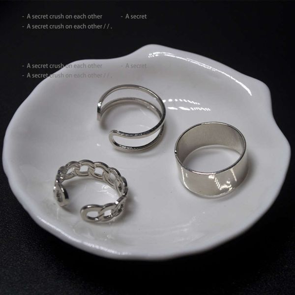 

female fashion personality hip hop mouth adjustable index finger joint cold wind niche ring, Black