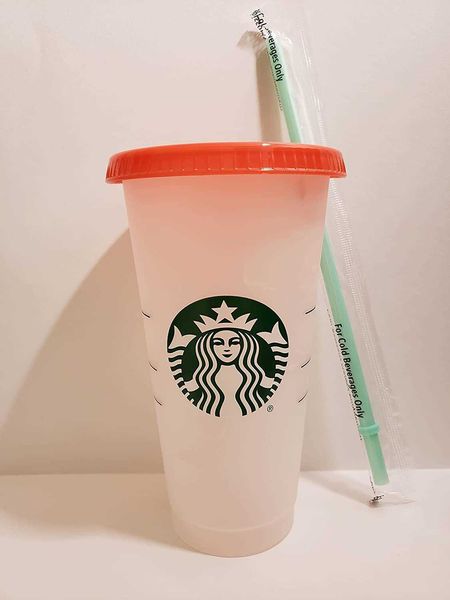 

starbucks mugs cups summer 2021 swirl color changing reusable 24oz. cold cup (2)cgde
