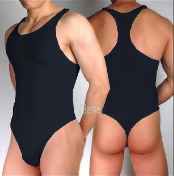 

men's body shapers male boutique underwear super soft silky elastic jumpsuit, Black;brown