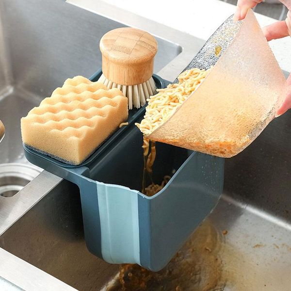 

creative faucet drain basket sink organizer sponge holder kitchen shelf storage bags trash can organization household &