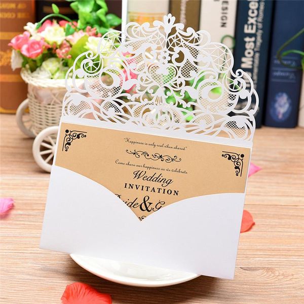 

greeting cards 50pcs laser cut wedding invitation cover hollowed lace envelopes for bridal shower engagement birthday invites