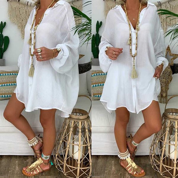 

women's swimwear loose women cover ups white beach dress cotton kimono coverups for swimsuit up woman, White;black