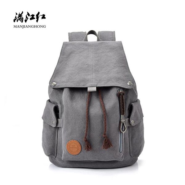 

backpack fashion women 15 inch lapdrawstring large casual canvas travel men leisure school bags for girls boys 1382
