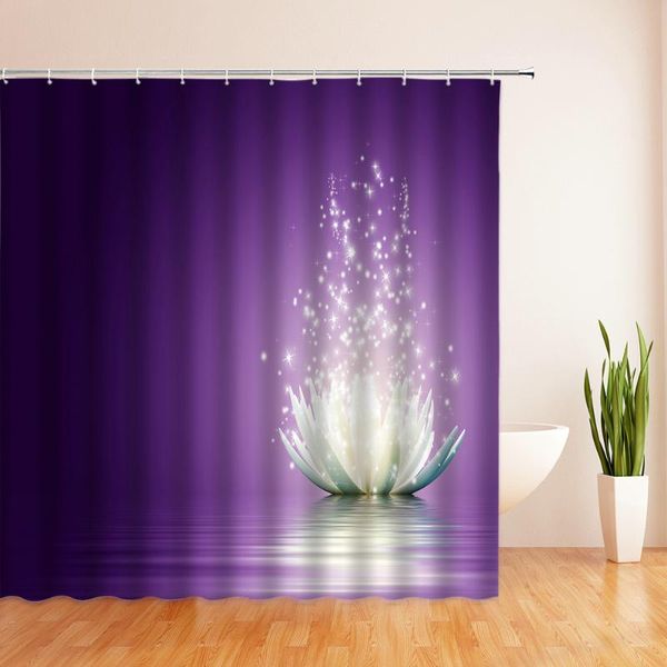 

shower curtains 3d printing purple flower bath waterproof bathroom curtain with hooks 180*180cm polyester cloth screen
