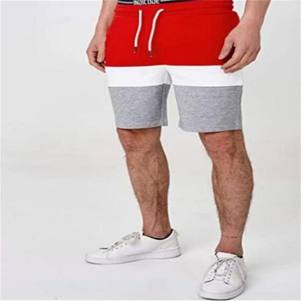 

men's shorts 2021 casual pants summer loose sports fitness splicing, White;black