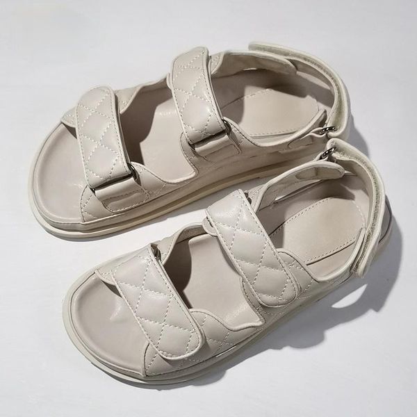 

sandals 2021 women shoes genuine leather platform fashion ins flat, Black