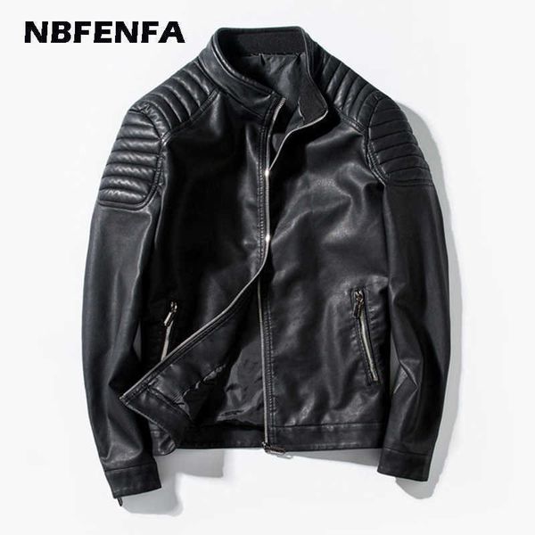 

men jacket faux leather pu coats male outwear vintage outwears fashion outdoor biker motorcycle jacket sport men clothing lx092 211009, Black