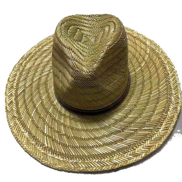 

wide brim hats hand-woven natural straw hat summer leisure sun, Blue;gray