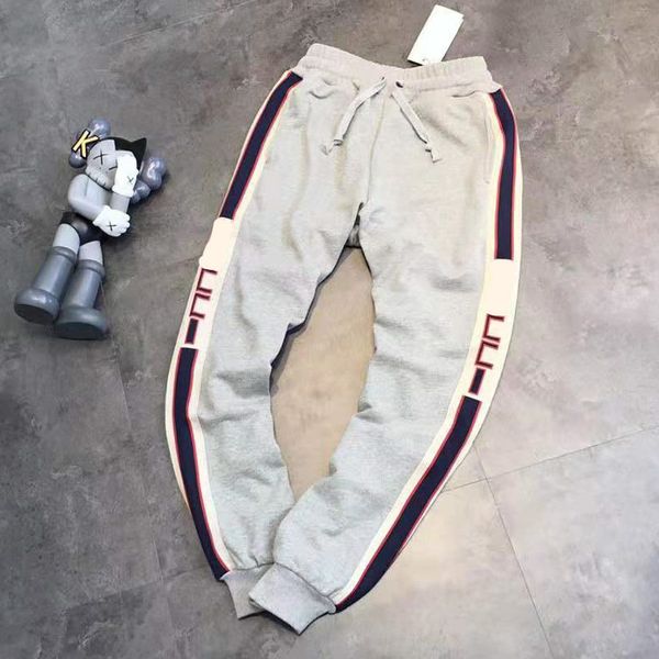 

high version 21 spring and summer new fashion yarn dyed ribbon letter simple comfortable terry couple casual pants, White;black