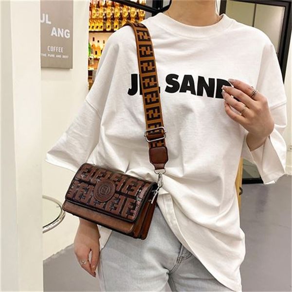 

handbag fufenjia portable small square i 2021 new wide strap cross carrying single shoulder women's korean letter bag