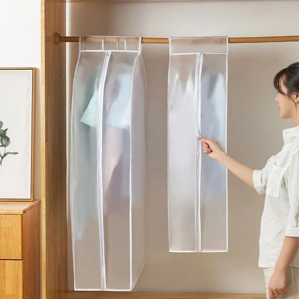

clothing & wardrobe storage 1pc clothes hanging dust cover dress suit coat transparent bag case organizer