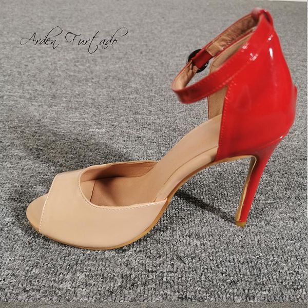 

arden furtado summer fashion trend women's shoes stilettos heels elegant sandals buckle party big size 47, Black