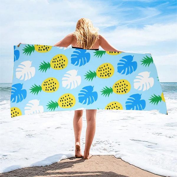 

towel 1pc pineapple pattern quick-drying large beach portable printing microfiber bath terry tapestry drop