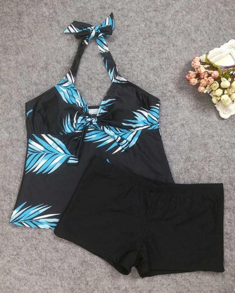 Damen-Badebekleidung, blattbedruckter, sexy Damen-Badeanzug mit geteiltem Bikini mit hoher Taille und hohem Bund