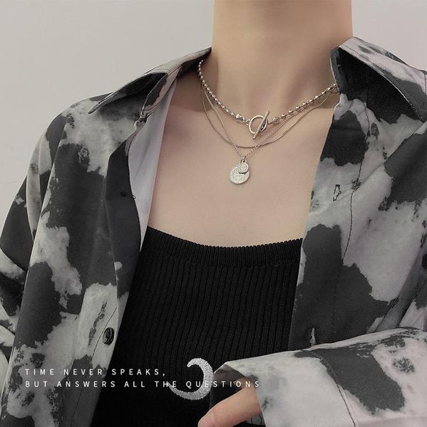 

pendant necklaces u-magical multi-layer designed queen portrait necklace for women exquisite round bead circle geometric party jewellery, Silver