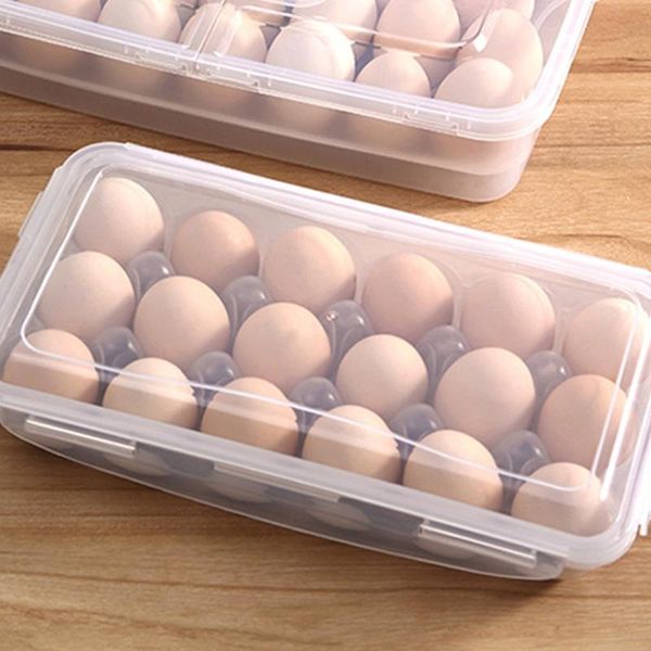 

grids egg storage box container portable plastic holder for outdoor camping picnic eggs case kitchen organizer bottles & jars