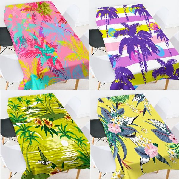 

table cloth color coconut tree dining decor rectangular coffee for living room party decoration cover