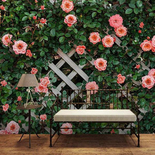 

custom size european net red 3d romantic flowers roses pink wallpaper mural western restaurant living room bedroom pvc silk wallpapers