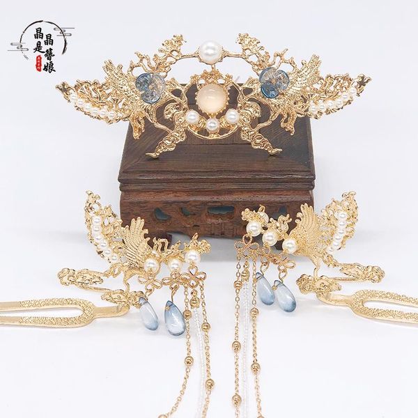 

party masks original custom classical hair crown sets hanfu ancient costume kanzashi step shake women ornaments elegant taking pictures