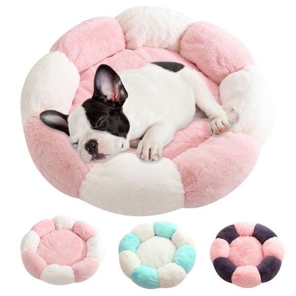 

kennels & pens super soft dog bed round washable short plush kennel cat house velvet mats sofa for chihuahua basket pet