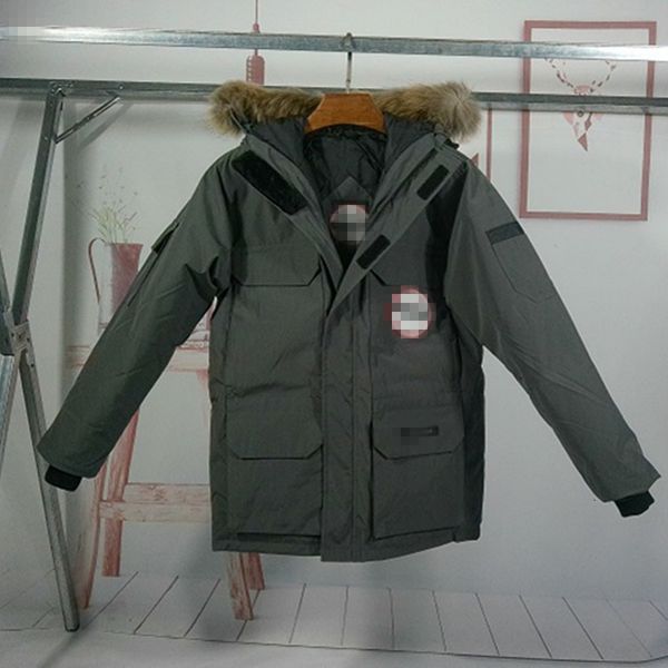 

2021 lovers outdoor canadian winter goose down et thickened cold ristant expedition coat men and women, Black