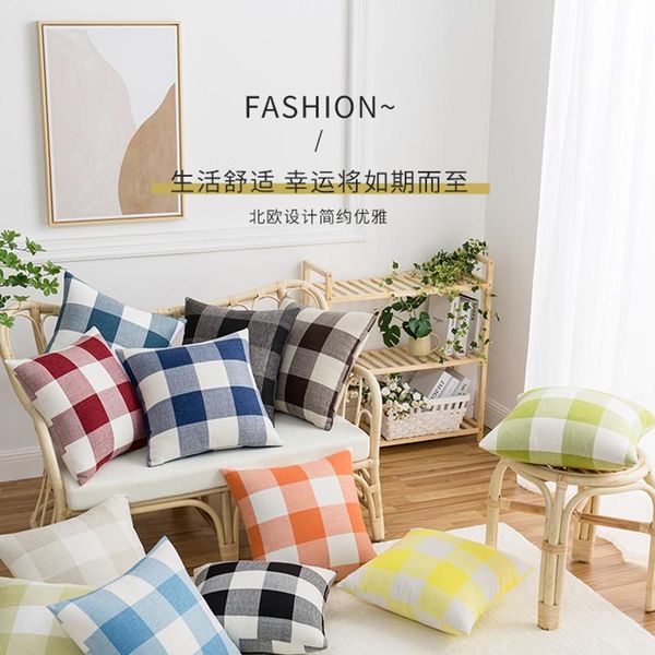 

cushion/decorative pillow set of 2 geometry squares throw case nordic cushion cover countryside style black and white hold
