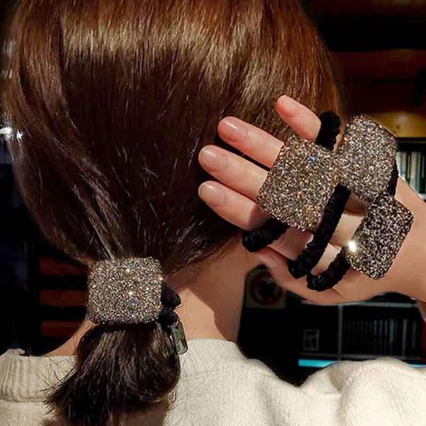 

hair accessories flash drill simple head rope temperament full headdress net red ins tie like rubber band female ring