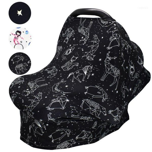 

4-in-1 multi-use baby stretchy cover car seat canopy/nursing cover/shopping cart cover/infinity scarf perfect gift for b2qd1