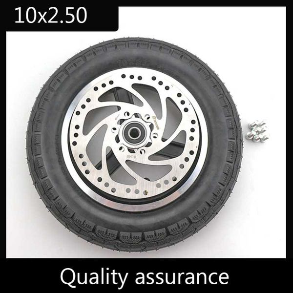 

motorcycle wheels & tires 10x2.50 10inch inner and outer tyre with aluminum alloy wheel hub disc brake set for electric scooter balancing ca