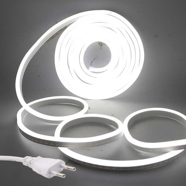 

strip eu 220v neon flex rope light waterproof outdoor lighting 2835 120leds/m ribbon tape flexible led night lamp strips