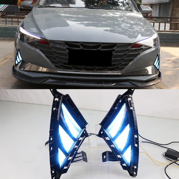 1Set Auto LED DRL Daytime Running Light Fog Lampe Blinker Lichtmontage für Hyundai Elantra 2020 2021 2022