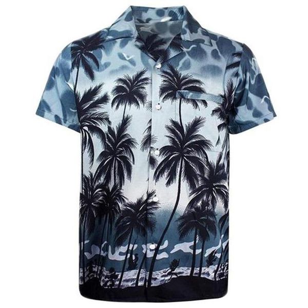 

fashion men short sleeve hawaiian shirt fast drying plus size asian -3xl summer casual floral beach shirts for men#40 men's, White;black