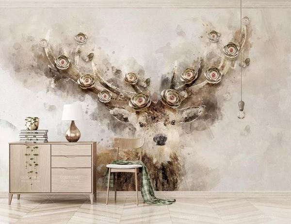 

wallpapers [self-adhesive] 3d deer 183229 wall paper mural print decal murals