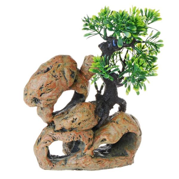 

saim fish tank landscaping ornamental rockery decoration simulation resin craft aquarium decorative rock ornaments height 22cm decorations