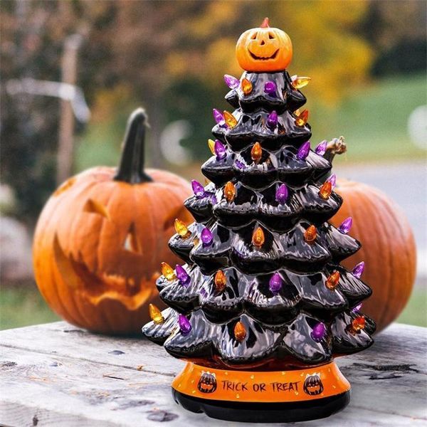 

christmas decorations hand-painted black tableceramihalloween decortree lighted centerpiece holidays birthday halloween home ornaments