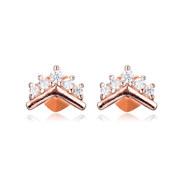 

other gpy earrings for women rose tiara wishbone stud earring pendientes kolczyki earings aretes brincos 925 sterling silver jewelry, Golden;silver